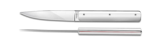 Set of 6 knives "AM" with white handle