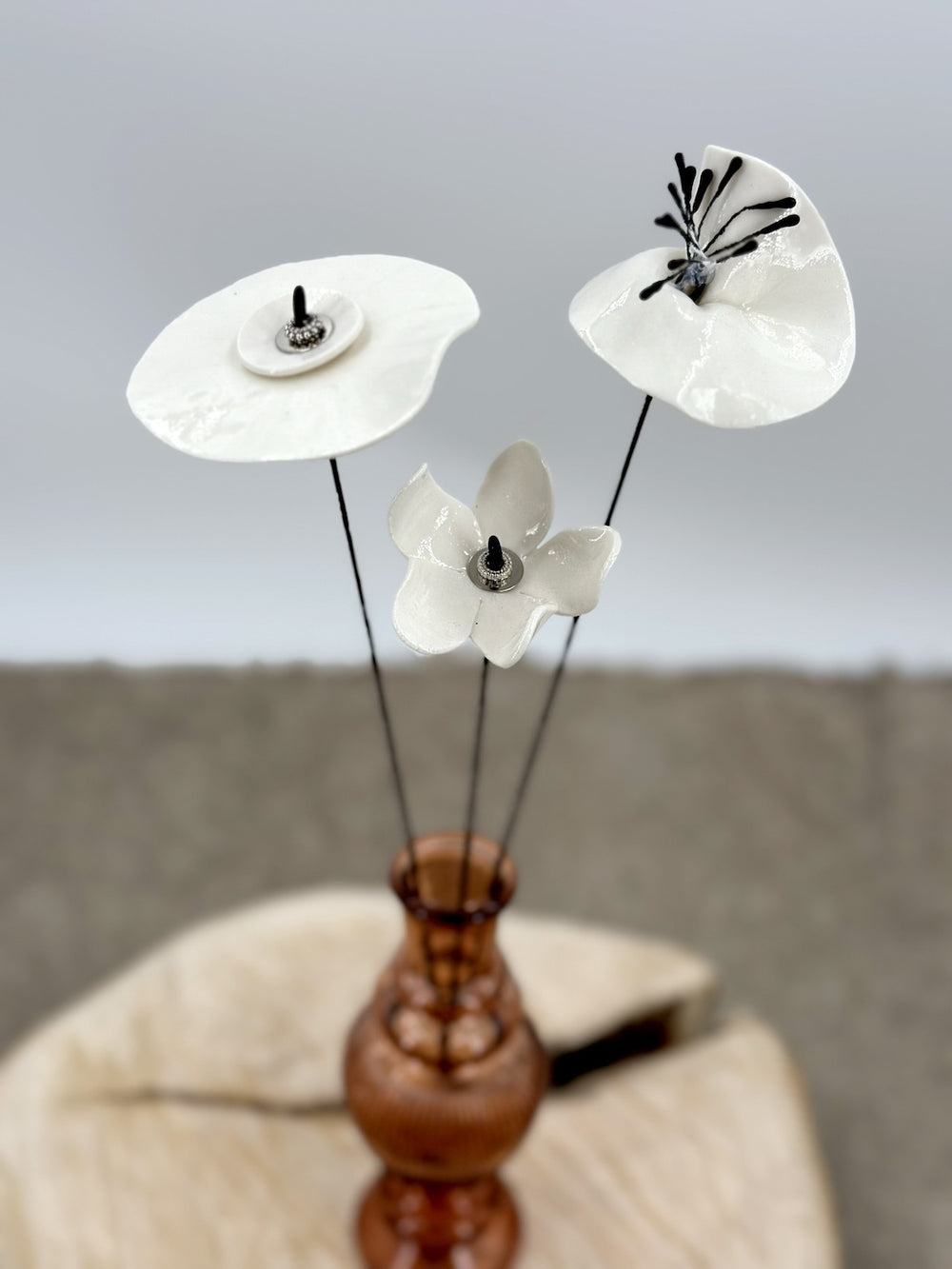 3 Porcelain Flowers Garden - Bouquet No1
