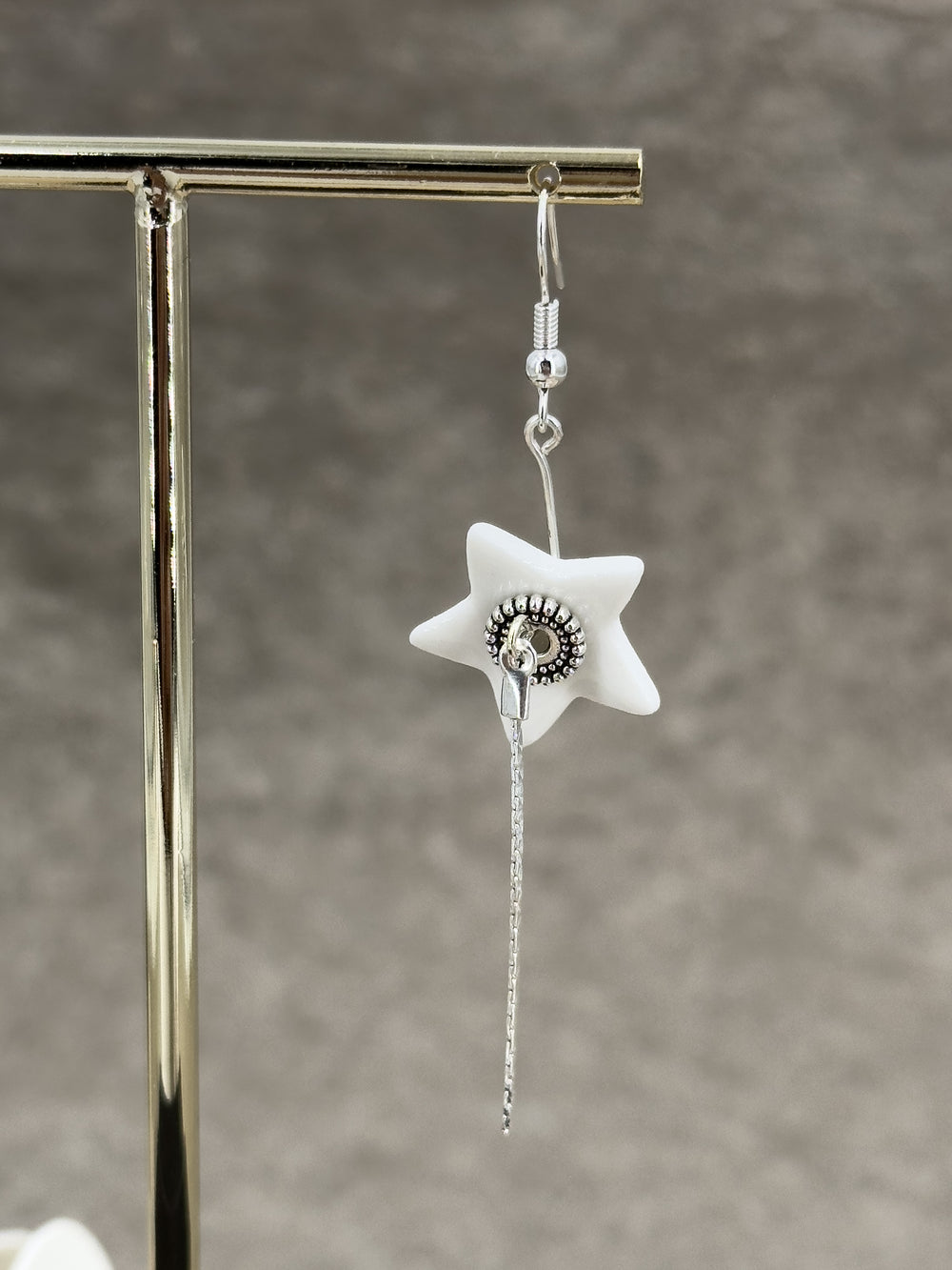 Porcelain earrings Large star
