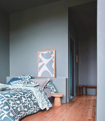 Blanc des Vosges Bedding set - Craft bleu Paon