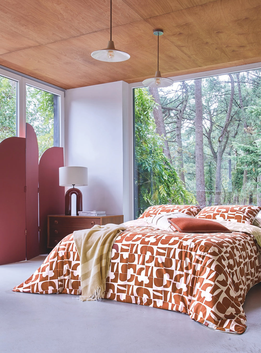 Blanc des Vosges Bedding set - Craft terra cotta