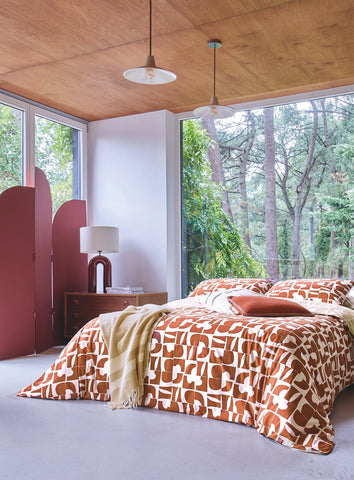 Blanc des Vosges Bedding set - Craft terra cotta