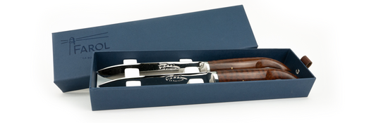 Table Knife in Amourette (rare wood) - Cachalot