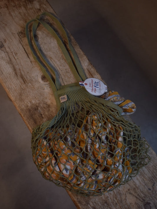 Net shopping bag with large handle