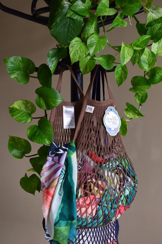 Net shopping bag with small handle