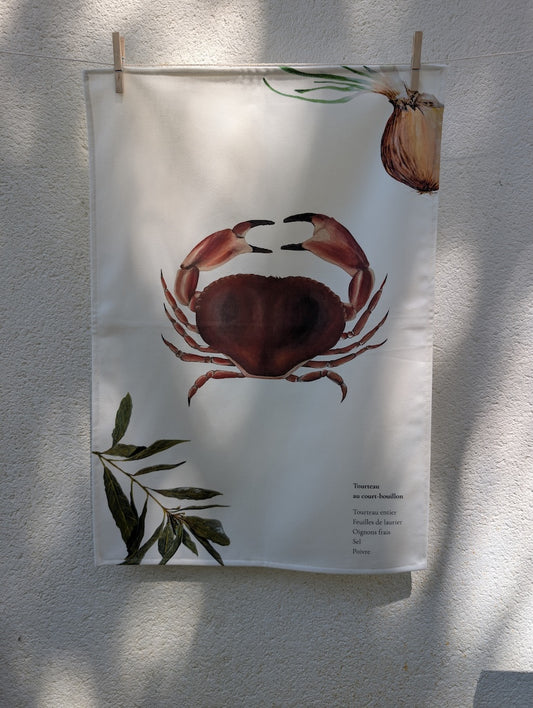 Set of 3 Tea Towels - Seafood recipes design