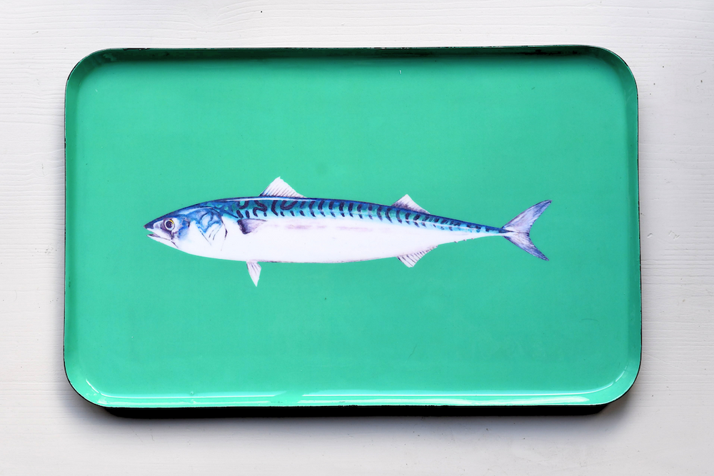 Enamel tray 40X25 cm - Mackerel design