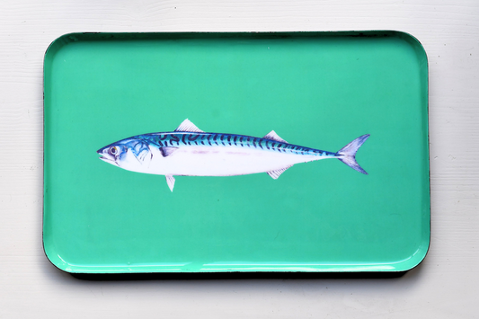 Enamel tray 40X25 cm - Mackerel design