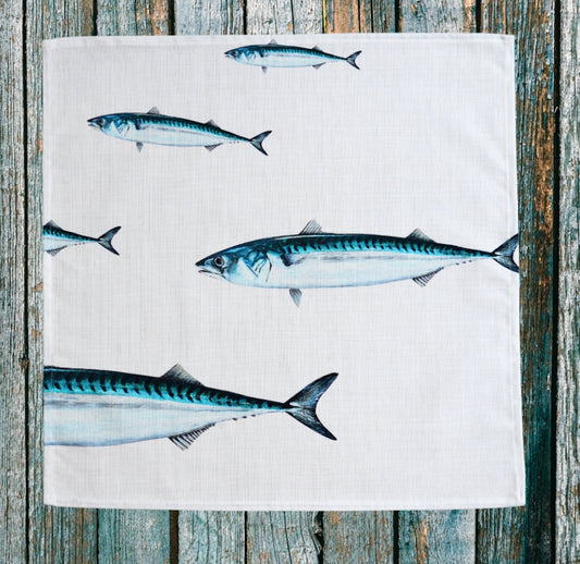 Set of 4 Napkins - Blue tide design