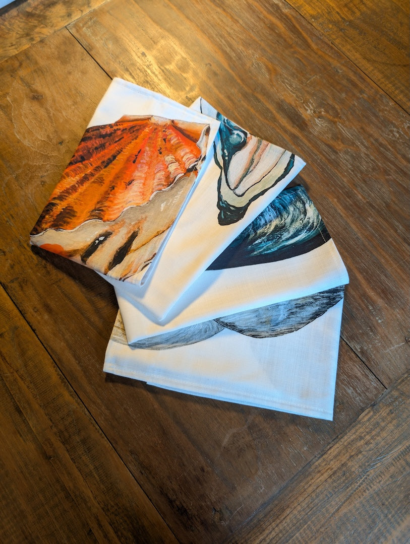 Set of 4 Napkins - Pearly tide design