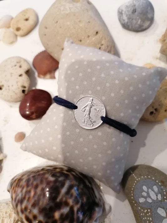 Cord Bracelet - "1 Franc" coin