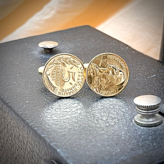Cufflink - "5 Cents" coin