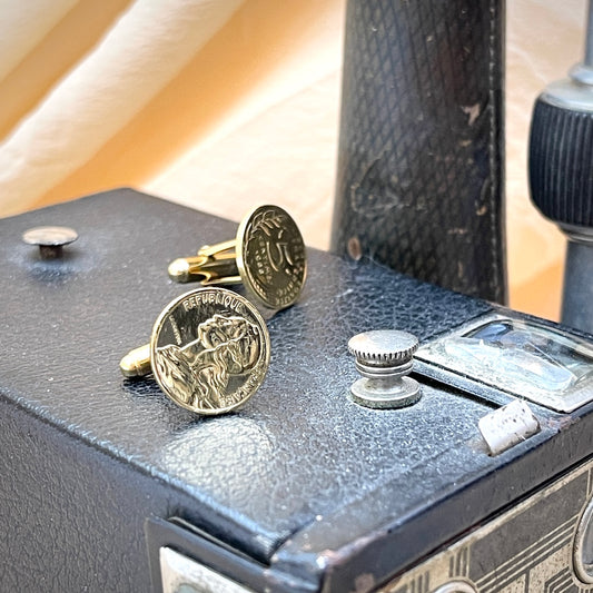 Cufflink - "5 Cents" coin