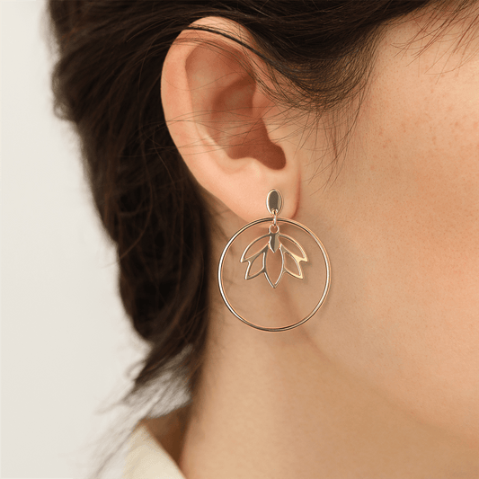 Lotus Collection - Customizable gold plated earrings
