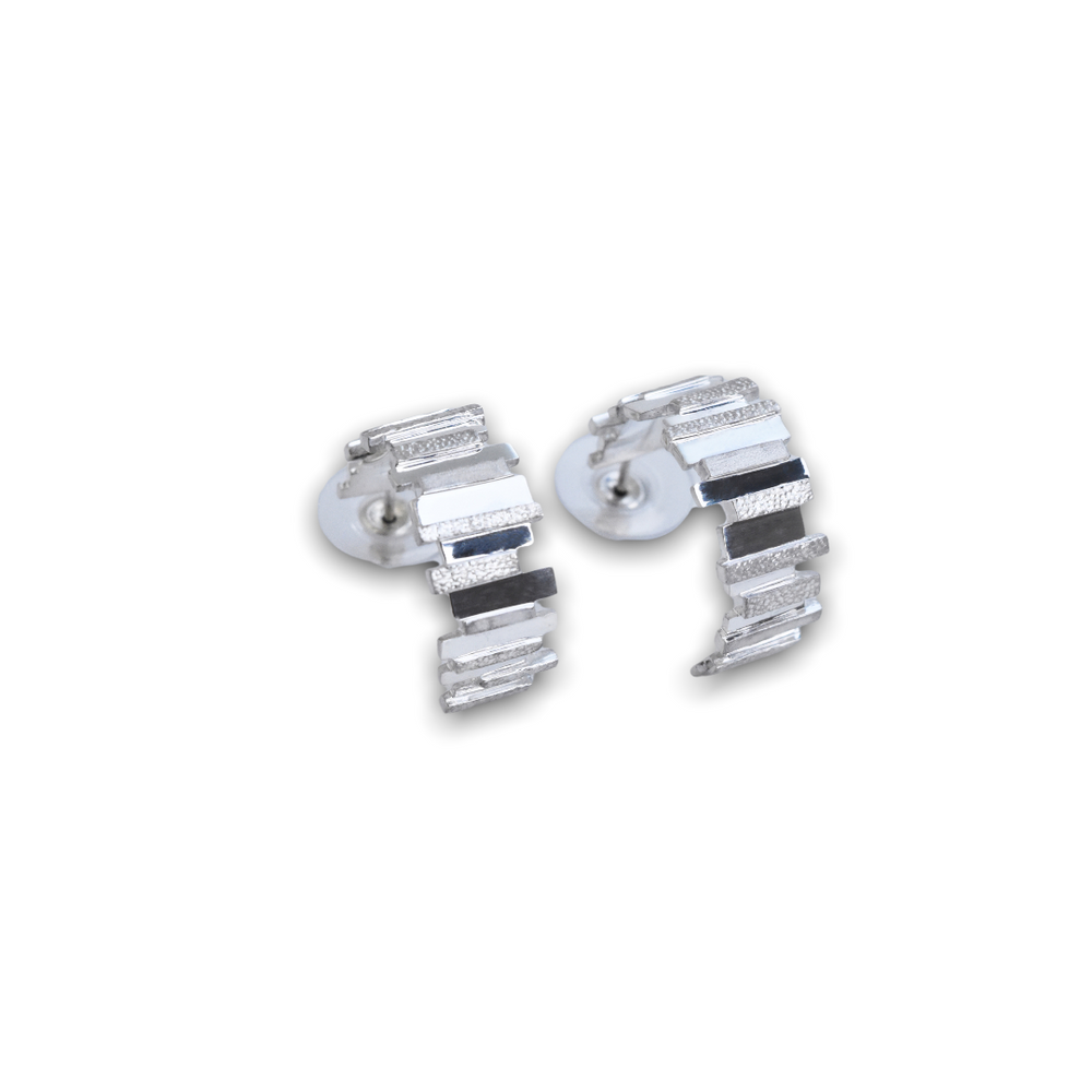 Large Hoop Earrings New York - Rhodium-plated silver