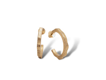 Hoop Earrings Ocean Stripe - Vermeil