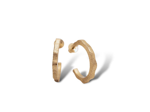 Hoop Earrings Ocean Stripe - Vermeil