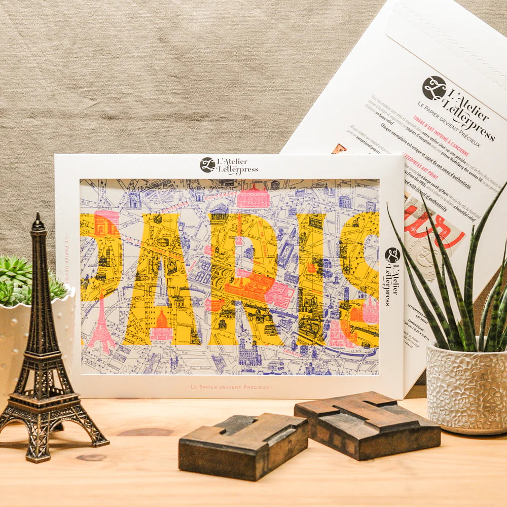 Atelier Letterpress - Plan de Paris - Framed – Last Pieces