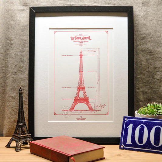 Fine Art Print - Plan original de la Tour Eiffel