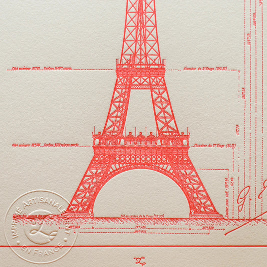 Fine Art Print - Plan original de la Tour Eiffel