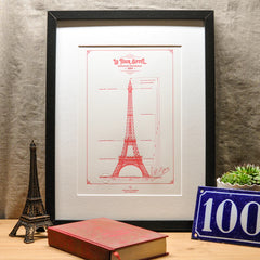 Fine Art Print - Plan original de la Tour Eiffel