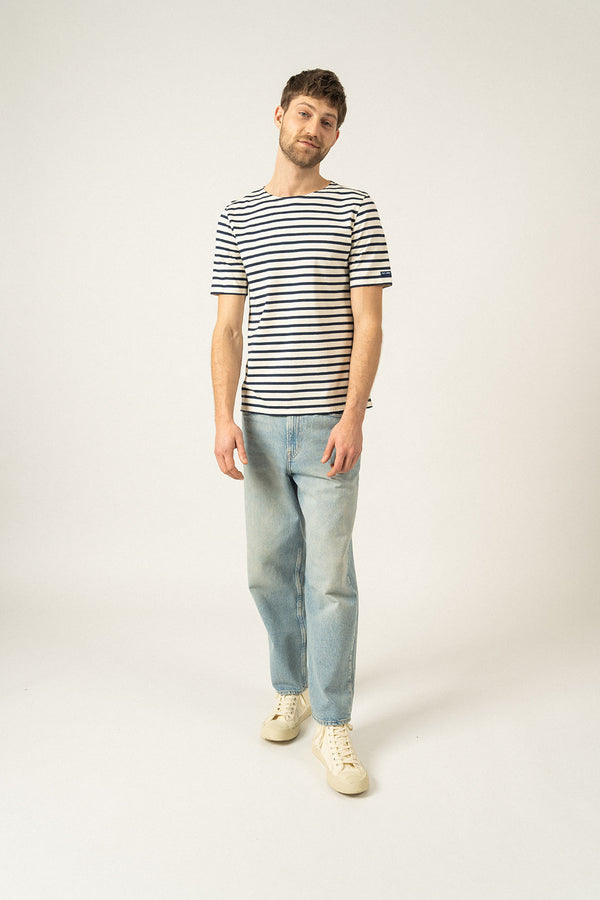 Saint James Short Sleeve Striped Sailor Top - Levant