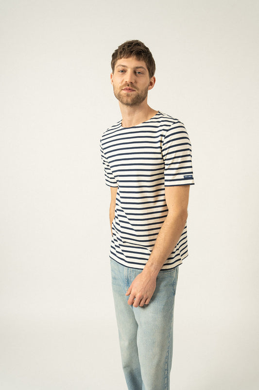 Saint James Short Sleeve Striped Sailor Top - Levant
