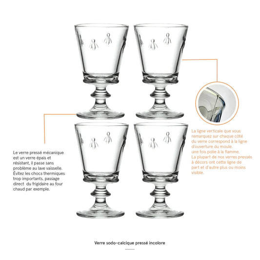 La Rochère - Abeille set of 4 Wine Glasses