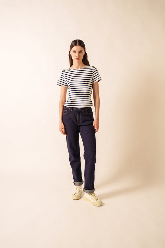 Saint James Short Sleeve Striped Sailor Top - Etrille