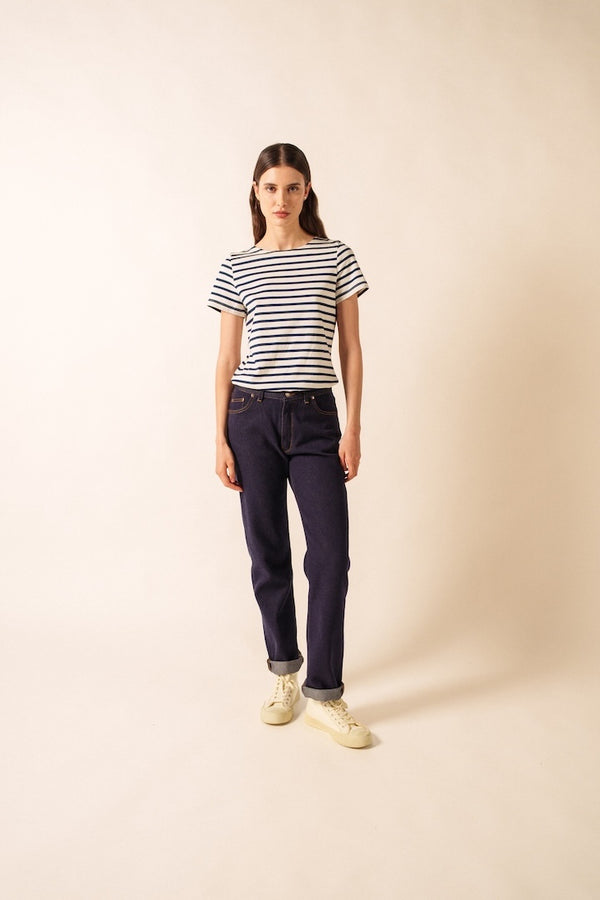 Saint James Short Sleeve Striped Sailor Top - Etrille