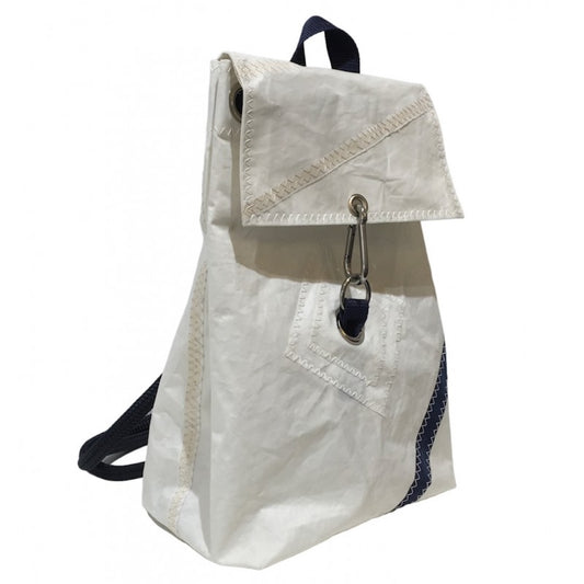 Sail Backpack - Treasure White With Blue Strip