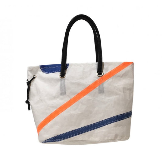 Sail Cabas - Zipped Fastnet Blue and Orange Stripes