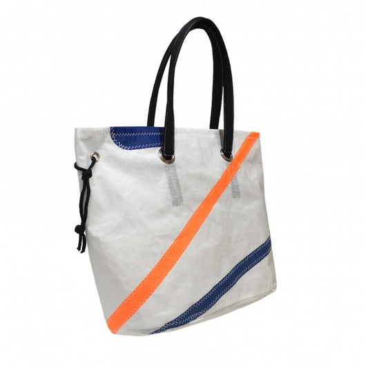 Sail Cabas - Zipped Fastnet Blue and Orange Stripes